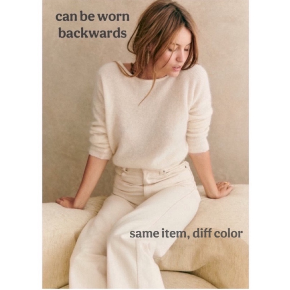 SEZANE NWT Rose Pink Alpaca Mohair Wool Reversible V Neck Barry Cardigan Sweater - Picture 7 of 16